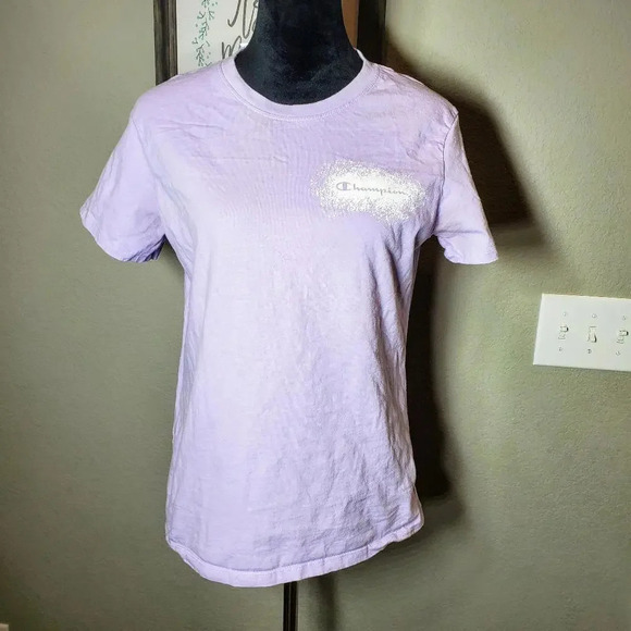 Champion Purple Women's Crewneck T-Shirt Size Medium - Picture 3 of 15